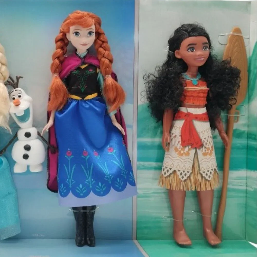 Disney 100th Anniversary 4 Doll Gift Set Pocahontas Anna Elsa Moana Meeko Olaf